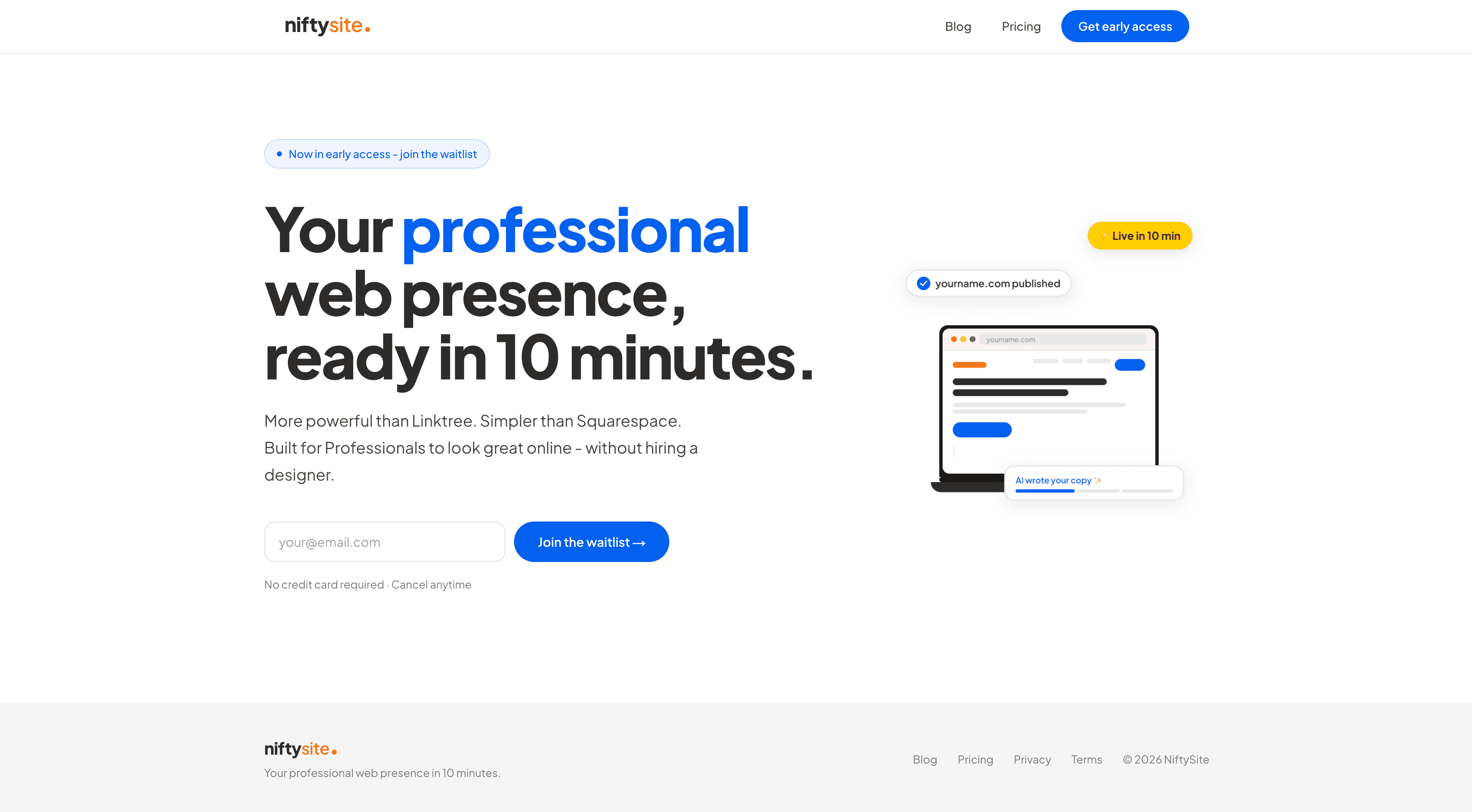 NiftySite screenshot