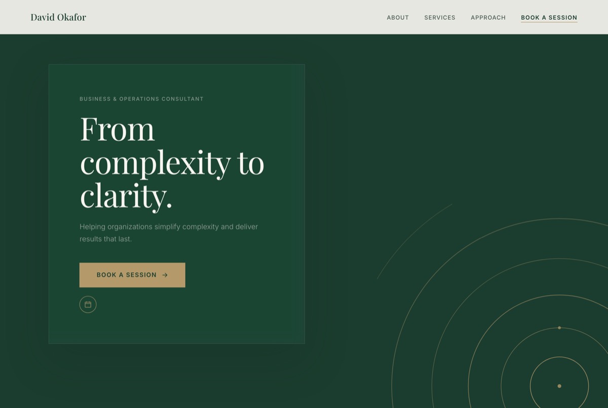 A professional operations advisor website built with NiftySite in 10 minutes